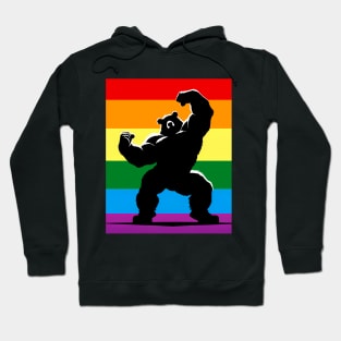 Rainbow LGBTQ Furry Pride Dancing Bear Fursona Hoodie